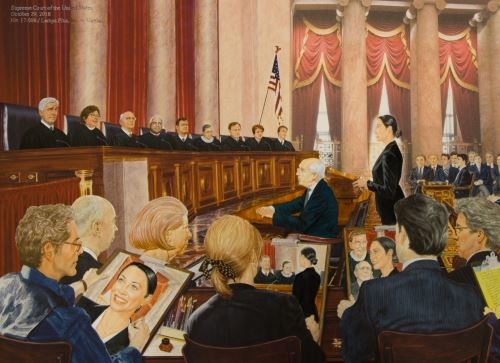 Artist Rendering of Michele Vercoski at SCOTUS