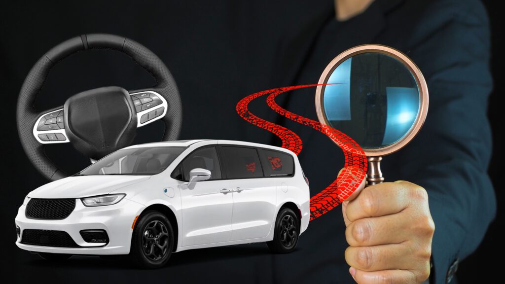 Chrysler Pacificana Steering Image Car with Skid Marks on the Road