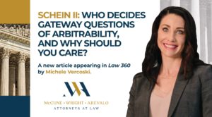 Partner Michele M. Vercoski of McCune Law Group featured as a contributing author to Law360