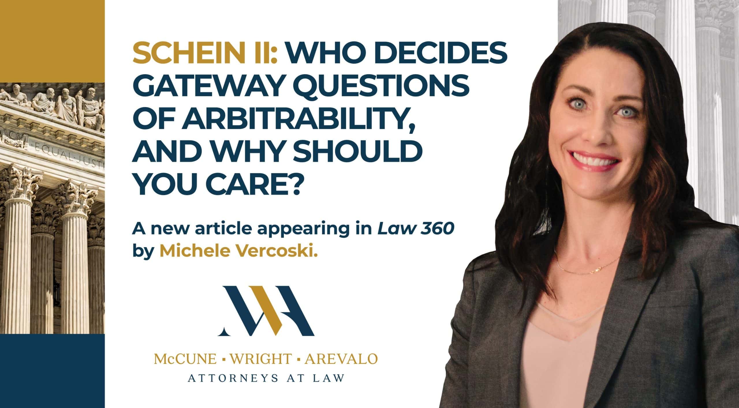 Partner Michele M. Vercoski of McCune Law Group featured as a contributing author to Law360