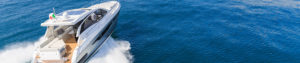 Boat coasting through ocean