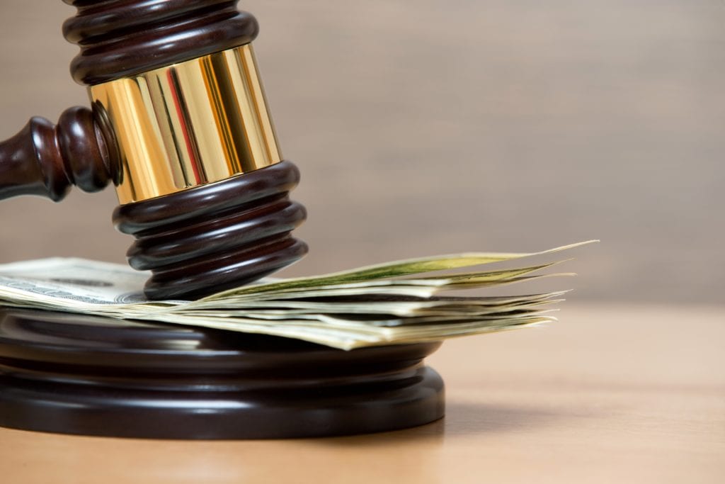 Judge's Gavel making verdict on money