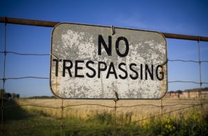 Weather-Worn No Tresspassing Sign