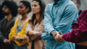 Civil Rights. Diverse People Holding Hands.
