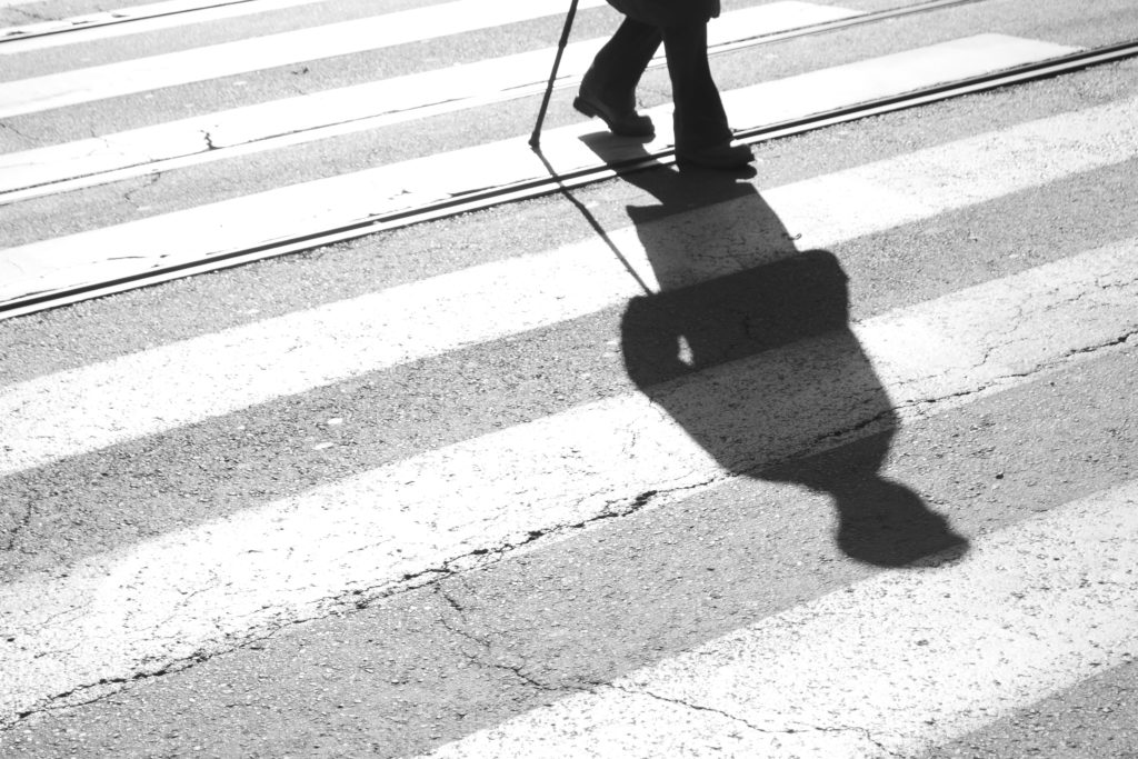 Man walking with cane