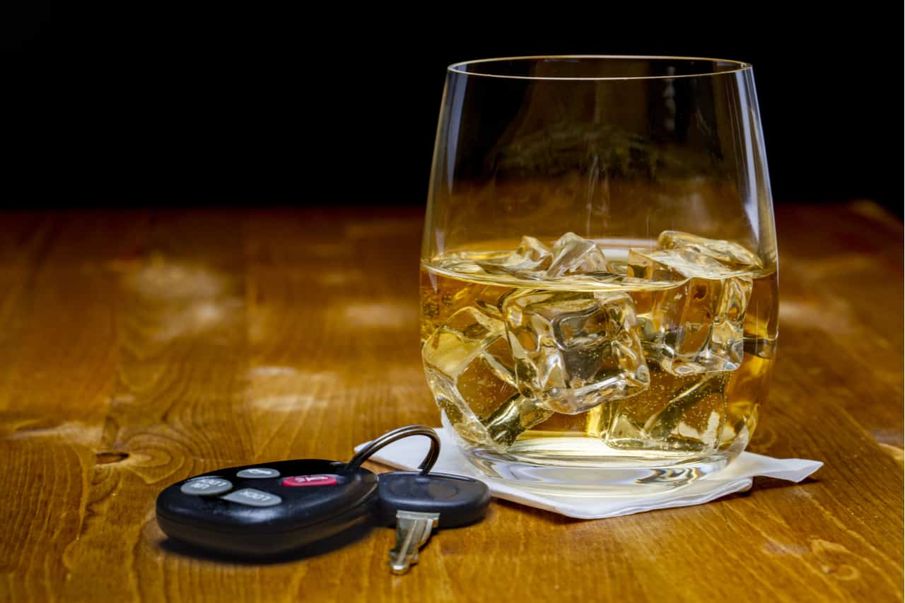 Glass of Alcohol and Car Keys
