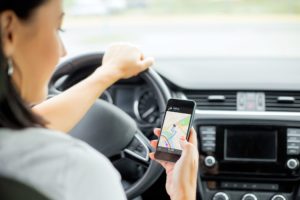 Distracted Driver looking at cell phone