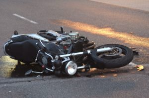 Crashed Motorcycle on road